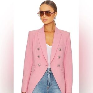Veronica Beard Blush Pink Double-Breasted Tailored Blazer